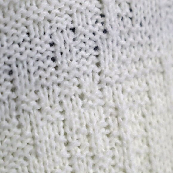 IVORY CABLEKNIT SWEATER 2X Vintage 90s USA Patterned Cream Pastel Work Office - Picture 3 of 7